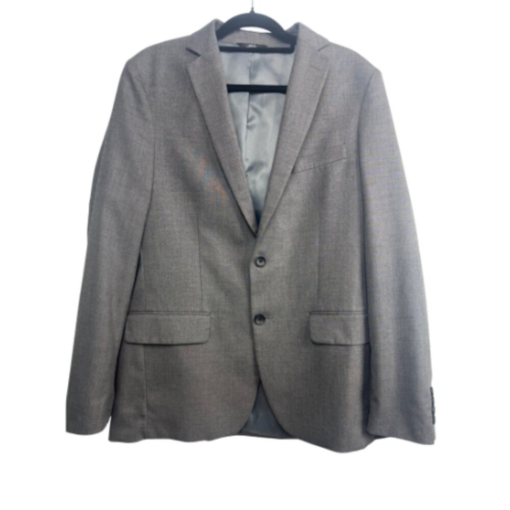 J.M. Haggar Men’s Slim Fit Gray Blazer 40R 2-Button Suit Jacket